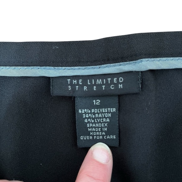 The Limited Stretch Size 12 Black Flat Front Dress Pants - Picture 3 of 7